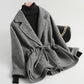 Bleu Wrap Wool Coat