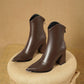 Victoria Chrome Tip Leather Boots