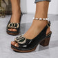 LuxeGloss Croco Buckle Sandals
